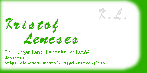 kristof lencses business card